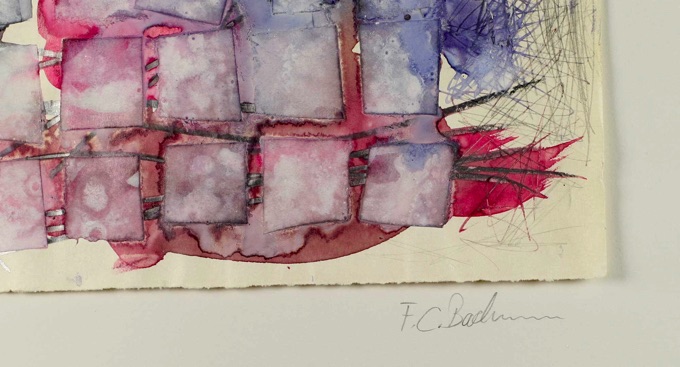  Friederike Caroline Bachmann Aquarell abstrakt Komposition